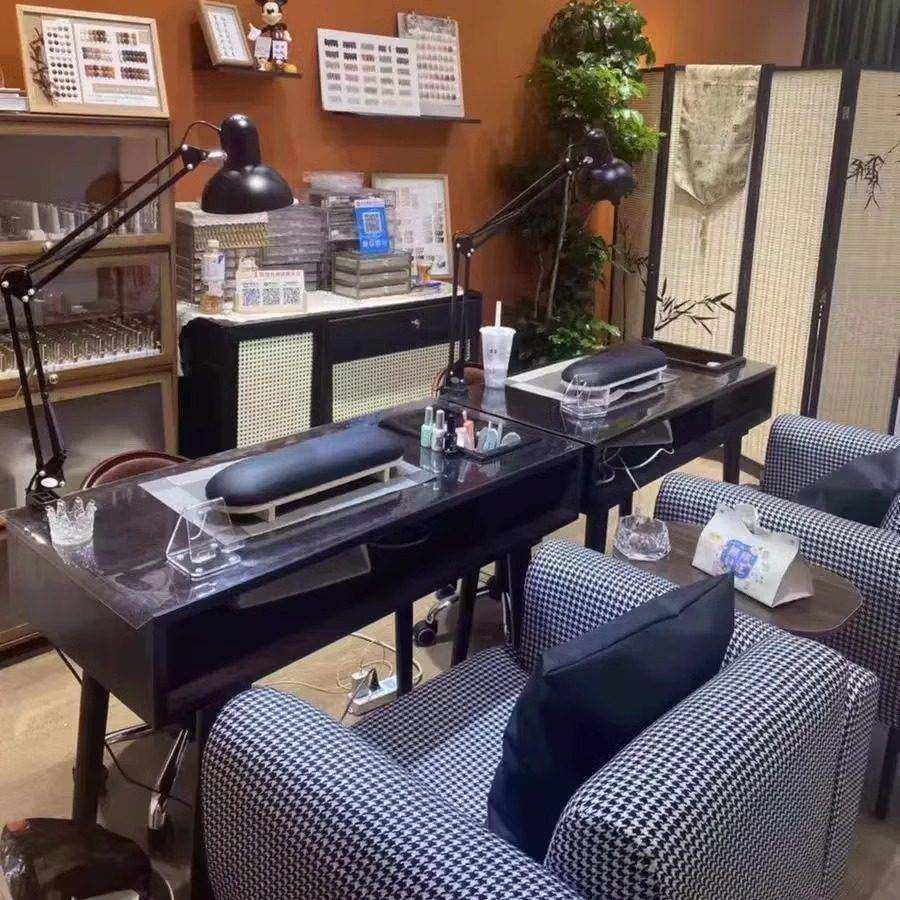 美式复古实木美甲桌单双人简约美甲台带吸尘器美甲桌椅套装经济型,商业/办公家具,美甲台,淘宝优惠券,粉丝福利购,淘宝优惠卷