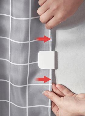 KM563.窗帘固定器浴帘边夹扣浴室帘子夹子淋浴布遮光粘贴免打孔