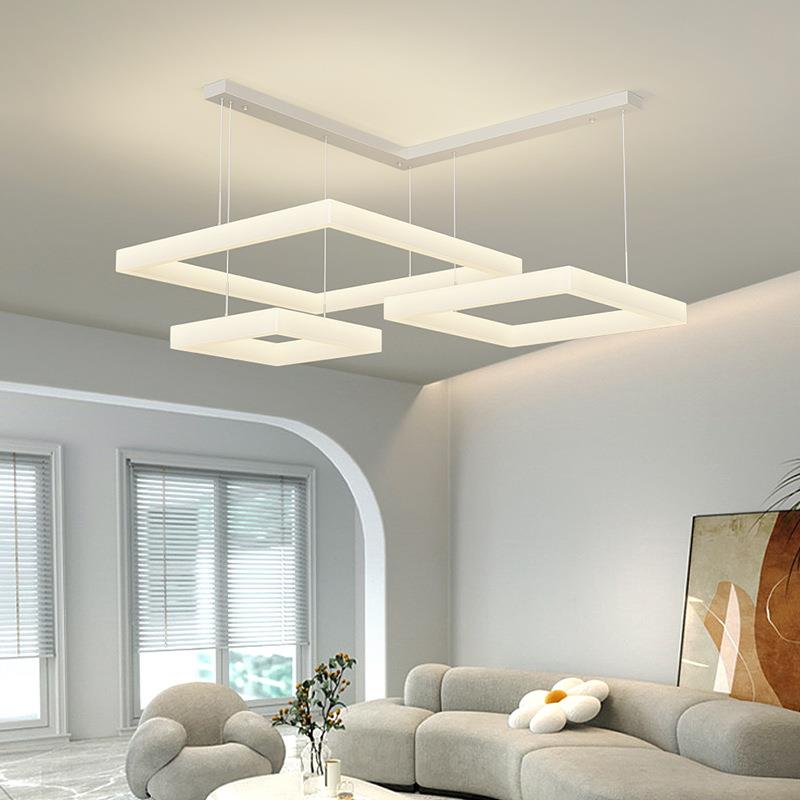 全谱护眼客厅吊灯灯主简约光大气家用极简l吧e654d创意方形台餐厅