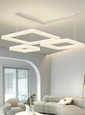 全谱护眼客厅吊灯灯主简约光大气家用极简l吧e654d创意方形台餐厅
