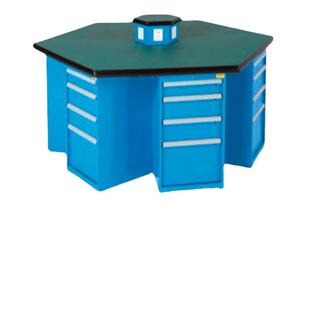 六角工具桌六边钳工作台铣床六角台虎钳桌实训桌6工位操作台