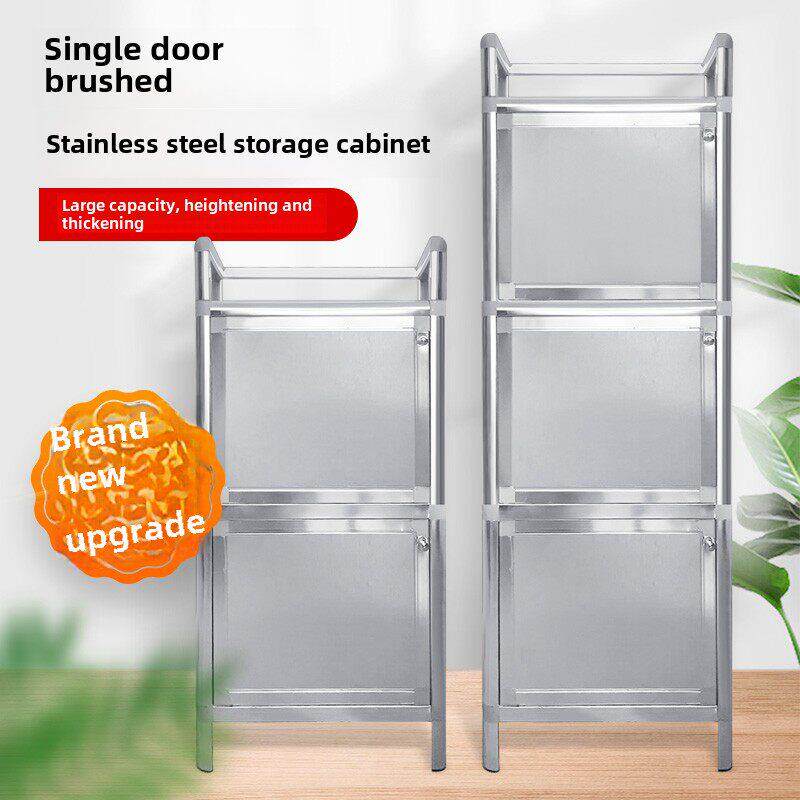 简易拉丝铝合金碗柜不锈钢橱柜茶水柜厨房收纳小柜子多功能餐边柜