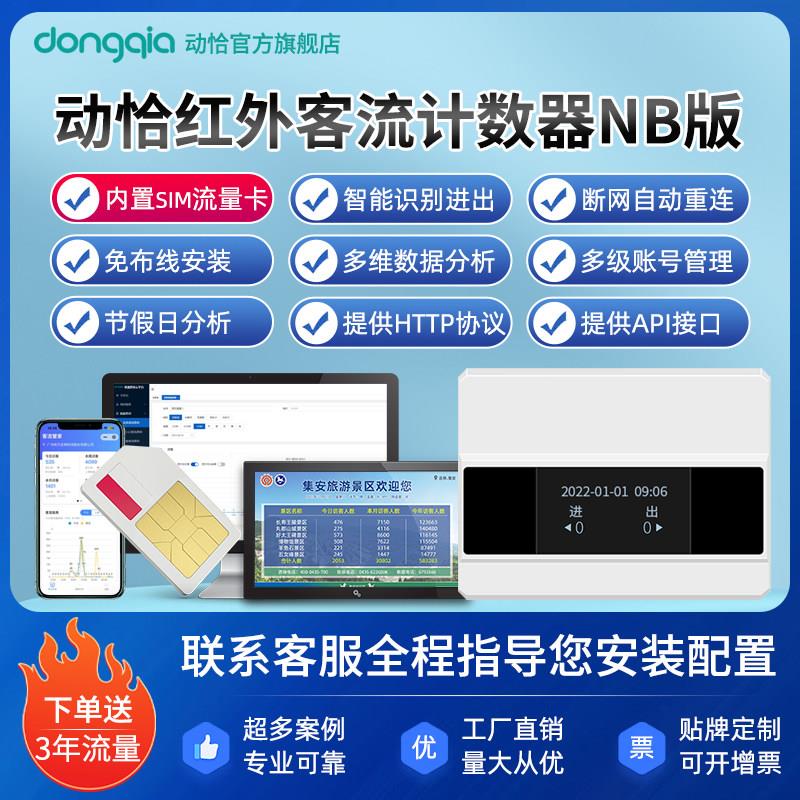 免布线丨动恰4G红外客流量计数器统计系统人流量人数门店商场DQ01