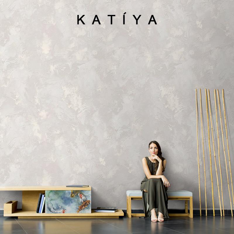 Katiya涂鸦轻奢艺术墙布北欧手绘金属客厅沙发电视背景墙壁纸壁画