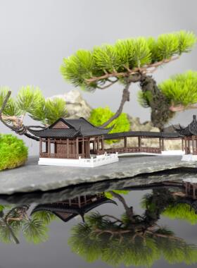亭子廊桥古建筑摆件覆古新款中式覆古国风建筑拙政园1/4吋套筒扳