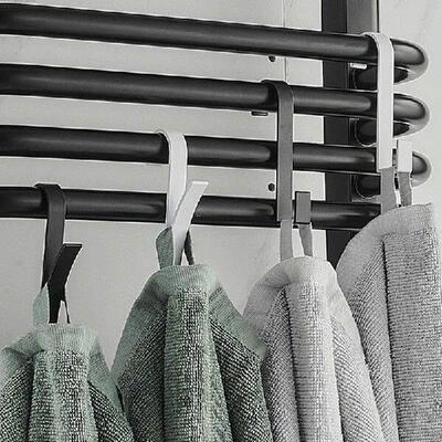 White Black Hook Heated Towel Rack Radiator Bracket