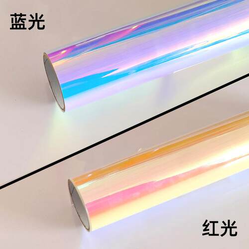 气装球饰贴刻字彩膜UOC虹不干胶自粘即时贴纸蓝光玻璃橱窗装饰膜