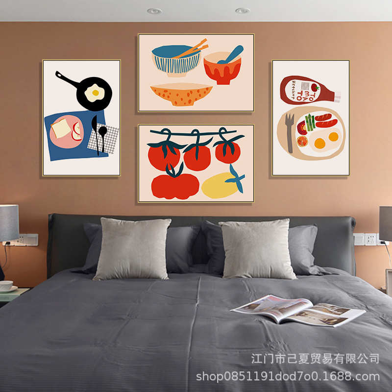 北欧水果壁画卧室插画风床头小众挂画可爱ins餐厅艺术客厅装饰画图片