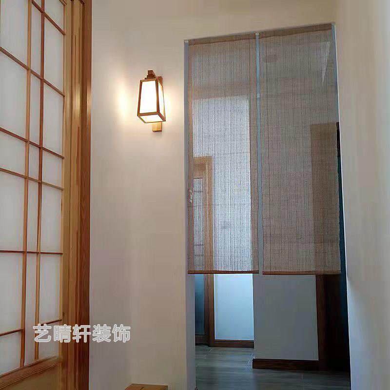 门帘隔断窗免打洞简易安装夏布帘透光帘遮挡帘玄关隔断透风帘