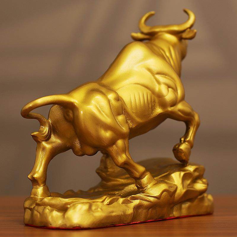铜摆牛件工NOG艺品华尔街牛气冲牛天旺市家牛居客厅办公室桌面铜