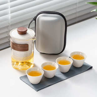 茶壶防旅行高档杯礼伴手茶具功夫客快便携玻璃烫手商务礼品抓 套装