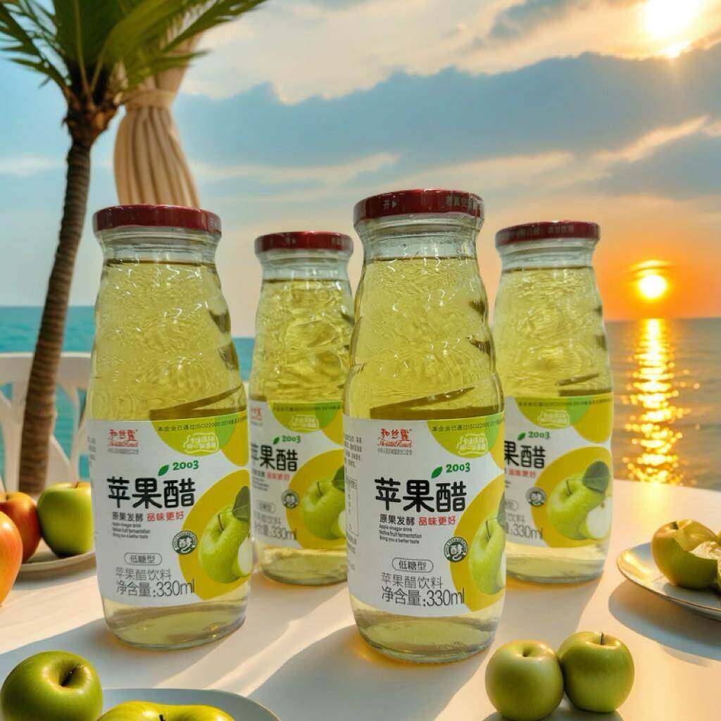 和丝露苹果醋饮料原果发酵经典低糖夏日饮品玻璃瓶330ml*15瓶整箱