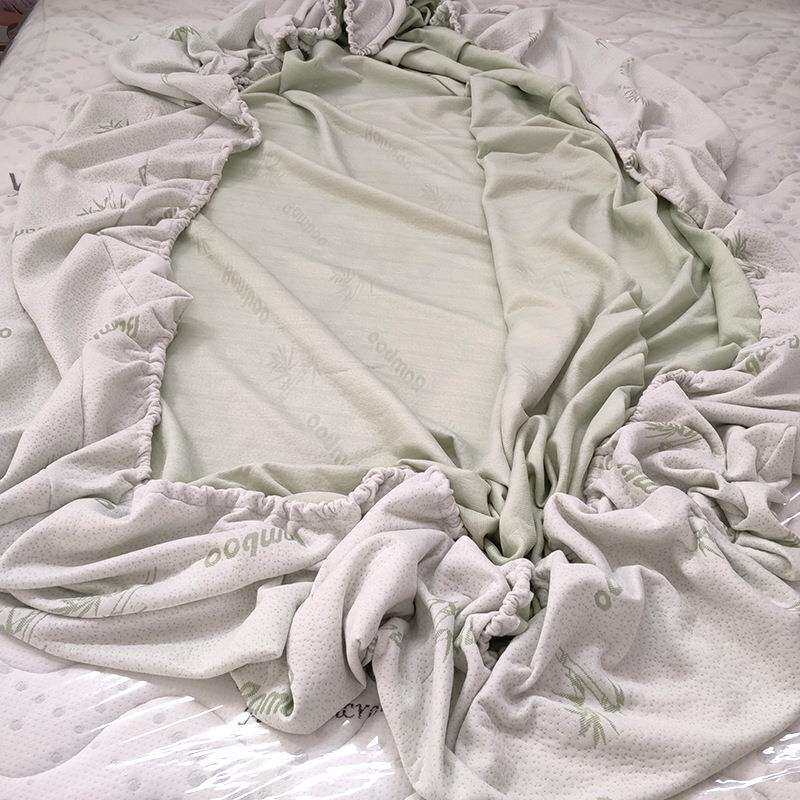 厂家供应底绿花竹舒纤维床笠床垫护垫床签保适白垫床签