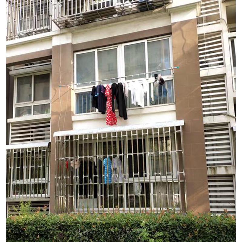 82N上海晾衣杆伸缩杆加厚晾衣杆阳台顶装挂衣晒室外凉衣杆一头伸