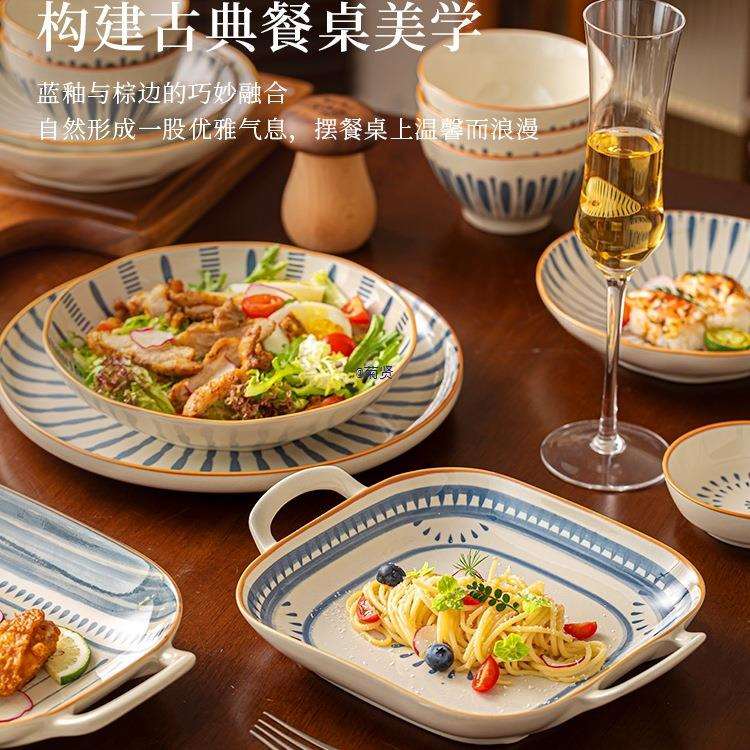 景德镇日式陶瓷餐具套装2025新款高颜值中式碗盘筷子釉下彩碗具