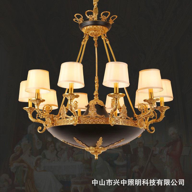 法式全铜吊灯别墅客厅餐厅灯欧式奢华卧室个性大气创意灯具