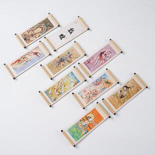 敦煌壁画造型卷轴木质冰箱贴个性创意纪念礼品磁性文创冰箱贴