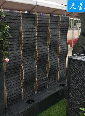 室内外中式现代简约弧形水幕墙花园工程装饰庭院园林水景流水摆件