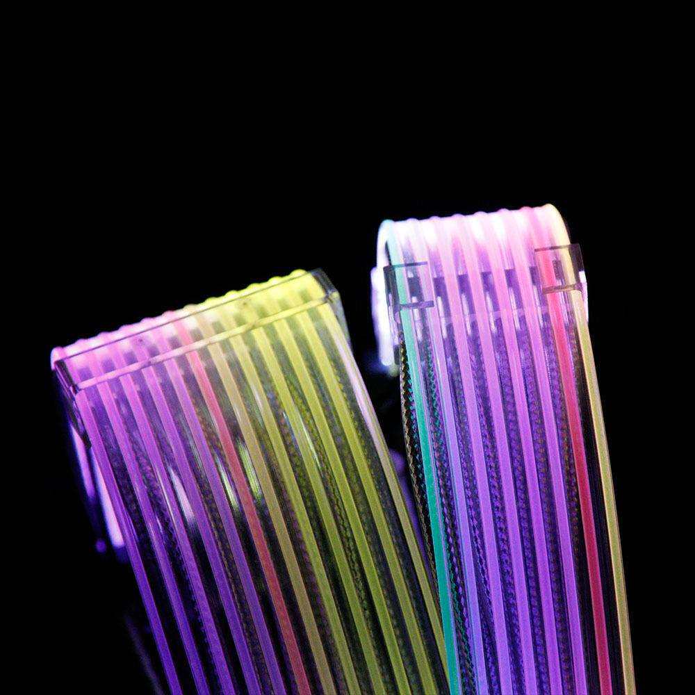 电脑电源线排线式发光线 24P 8P 显卡5V ARGB主板神光 镀银反光线