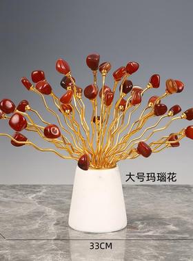 高档现代轻奢墅软装富样板房别摆件天欧然紫水晶石簇花开贵式家居