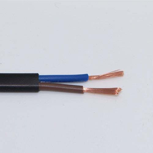 RVVB2x1.0电源线 1.0扁形护套线 黑扁全铜监控电源线 多股软电缆