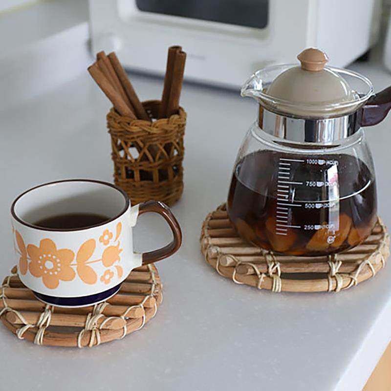 ins风藤编锅垫隔热垫防烫垫手工茶壶垫子茶杯垫子摆拍道具越南制,餐饮具,杯垫,淘宝优惠券,粉丝福利购,淘宝优惠卷