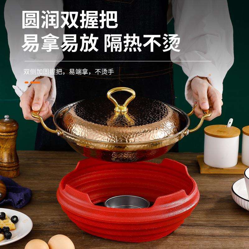 干锅不锈钢酒精炉酒吧鼎小火锅酒精锅盘带盖美室中室干锅