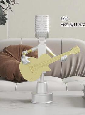 树脂男工业风机礼器人创意家居件ODX电摆脑桌面机械麦克风吉他手