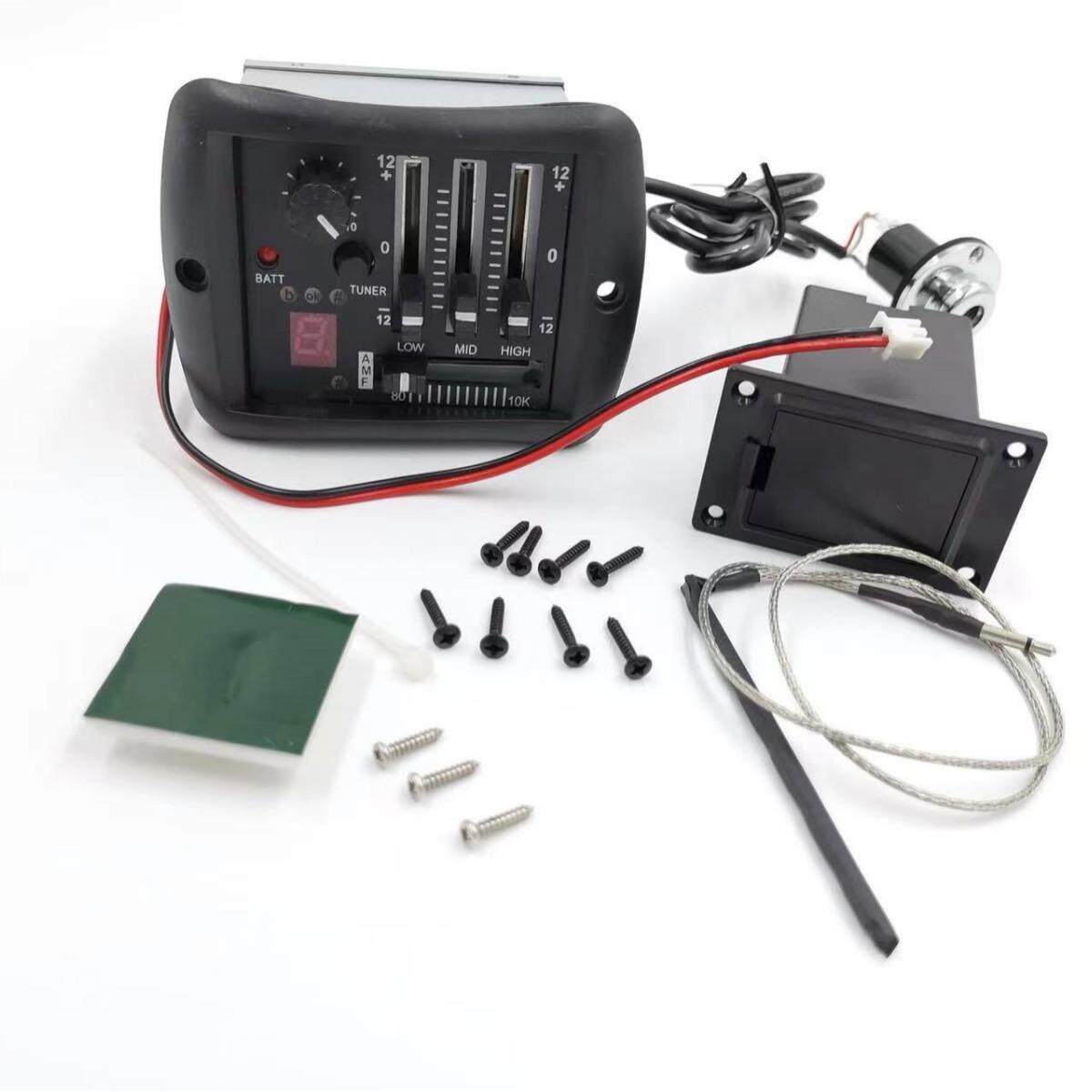 民谣吉他拾音器四段木吉他拾音器EQ均衡器带调音功能带尾钉盖