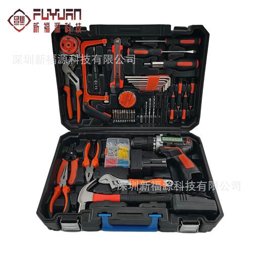 112件套手动五金工具套装木工电动工具家用套装组合锂电工具套装