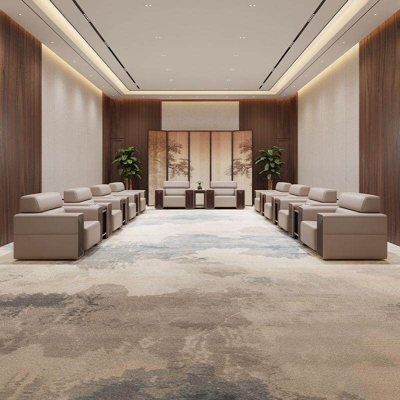 办公室沙发商务接待大厅会客区洽谈简约现代轻奢茶几组合套装