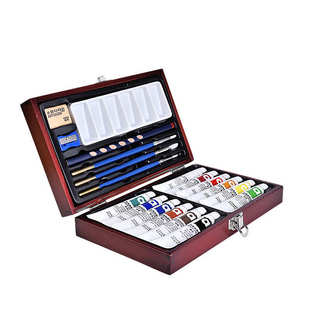 美邦祈富丙烯颜料套装工具全套木盒包装送礼