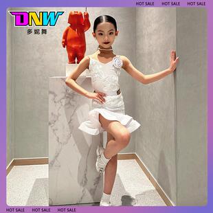 DNW夏季 练习服儿童舞表演服 少儿高端印花舞蹈服拉丁舞练功服装
