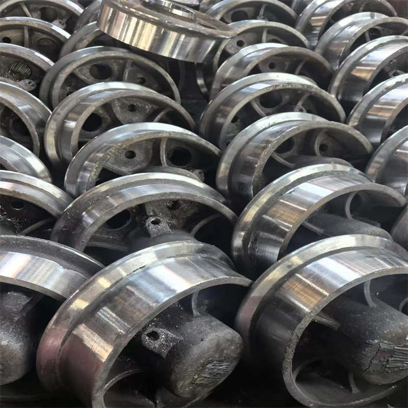 矿山用矿车轮子井下翻斗式实心轨道轮矿用350轨距铸钢矿车轮对