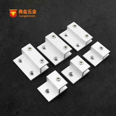 钢化玻璃固定夹粘件免打孔框f型隔断条浴室托90度直角卡扣卡槽器