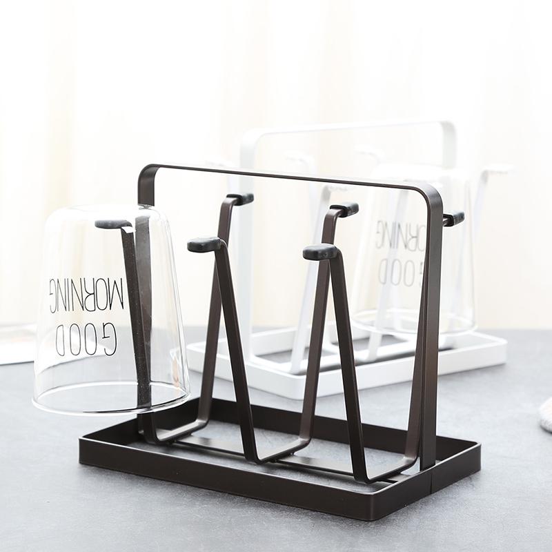 北欧简约铁艺咖啡杯沥水杯架 马克杯玻璃杯收纳架酒杯水杯架