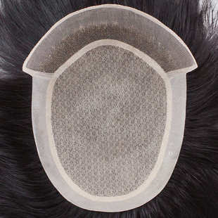 前蕾丝假发男士递针补发片许昌厂家批发瑞士网漂扣男真发假发片