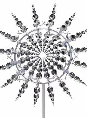 新款金属铁艺工艺品旋转风车户外创意花园风车装饰铁艺插件