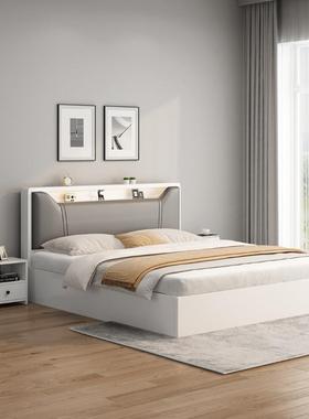 白色榻榻米板木结合箱体床宾馆1.8米双人大床加密床板民宿床