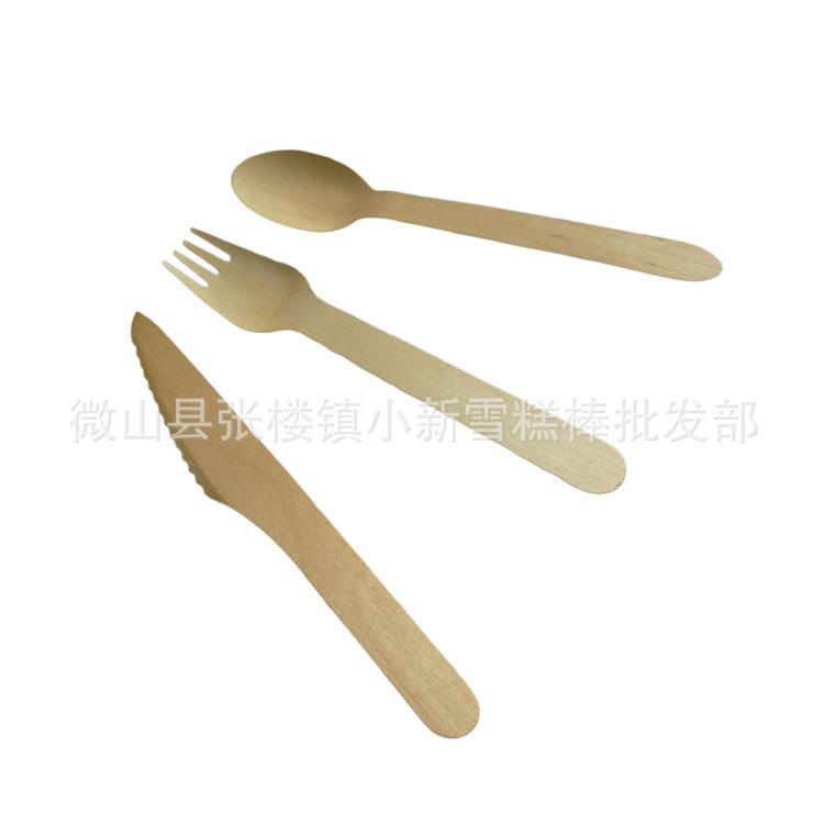 木制桦木餐具一次性木质刀叉勺创意便携勺子木质长柄餐勺