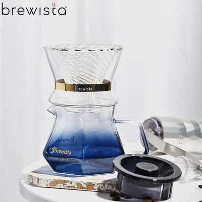 Brewista X系列手冲咖啡双层玻璃V60过滤杯 六角钻石分享壶400ml