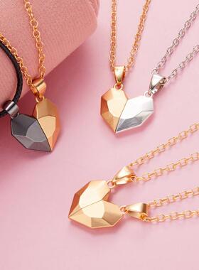 2PCS/set Love Magnetic Attracts Couple Necklace Friendship H