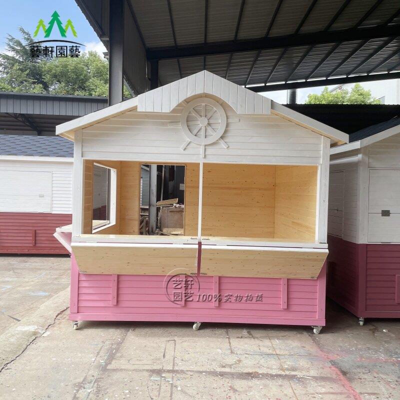 厂家直销防腐木木屋移动售货屋景区售票亭户外小木屋岗亭售卖亭