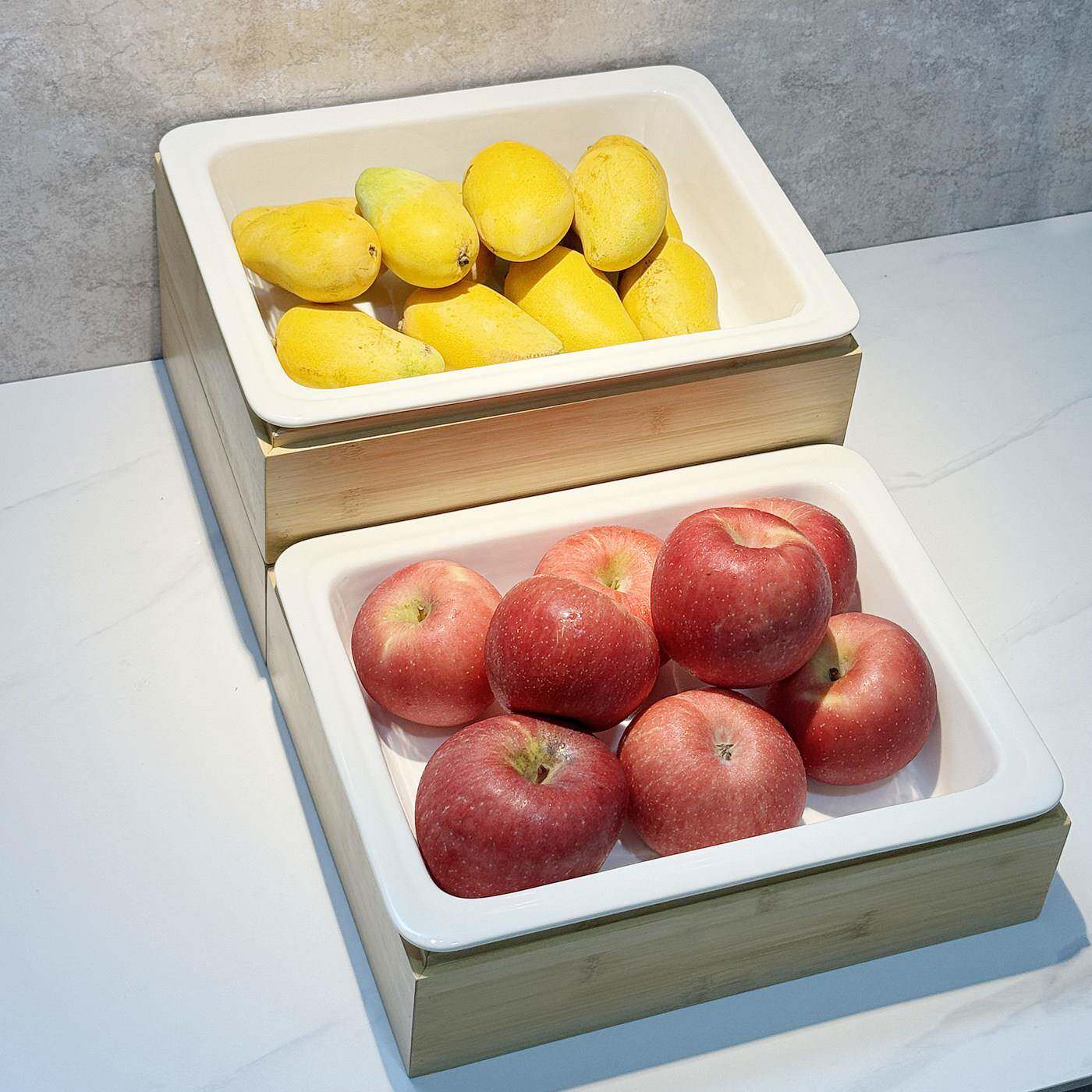 陶瓷餐盘自助餐桌食物展示架商用水果盘竹木架凉菜熟食摆台沙拉盘