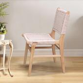 厂家货实马木鞍现椅日式 简约家用餐椅实木靠背PT023实木绳编椅餐