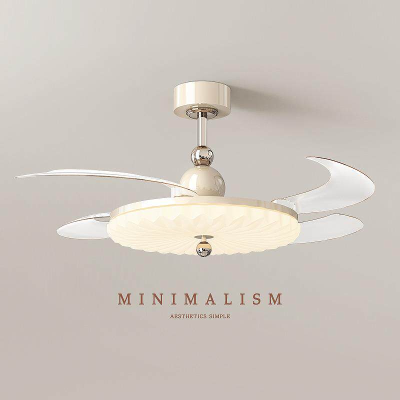 【包安装】法式奶油风餐厅风扇灯卧室隐形静音风扇吊灯电扇一体灯