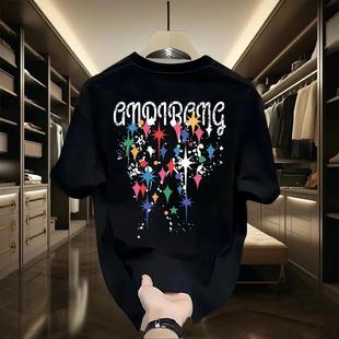 夏季 T恤青年男女款 ins潮牌街头宽松圆领上衣 痞帅重棉短袖 美式