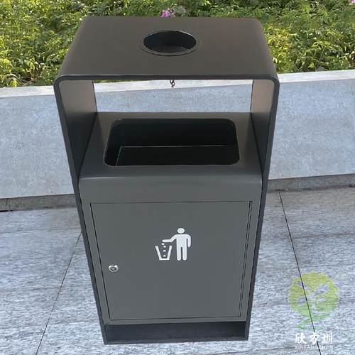 户外公共环卫镀锌板铁皮不锈钢喷塑烤漆垃圾桶方形果皮箱金属单筒