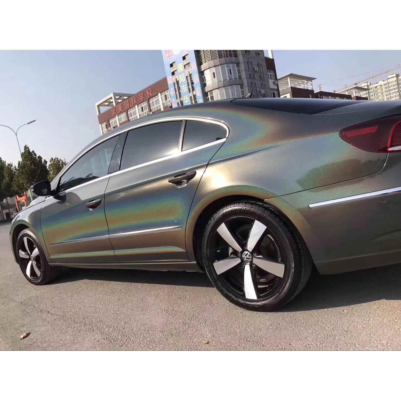 七彩镭射膜灰 镭射黑 镭射白 镭射银 亮面哑面改色膜车身贴