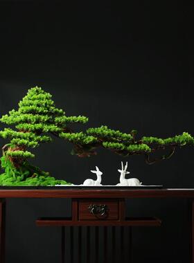 新式仿真迎M00146客松客摆厅办楼公中室大件绿植装饰售部装饰罗汉